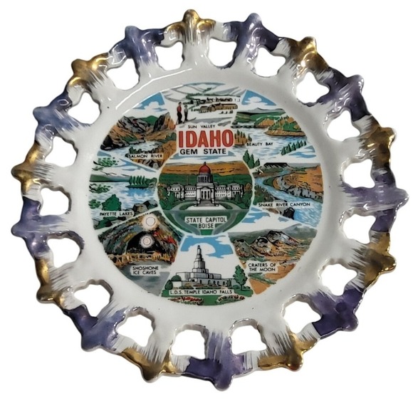 Vintage Idaho Gem State Souvenir Plate Decorative Wall Hanging Decor - Picture 1 of 5